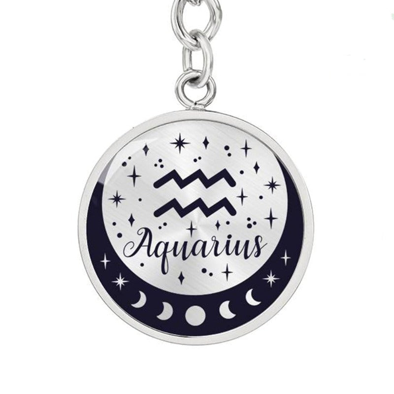 aquarius zodiac keychain - Gifts For Family Online