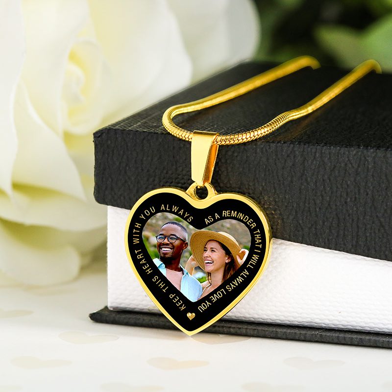 personalized heart photo necklace - Gifts For Family Online