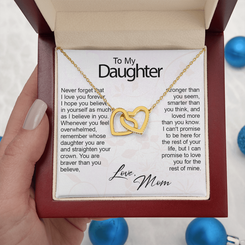 Personalized Daughter Gifts Heart Necklace With Message Card