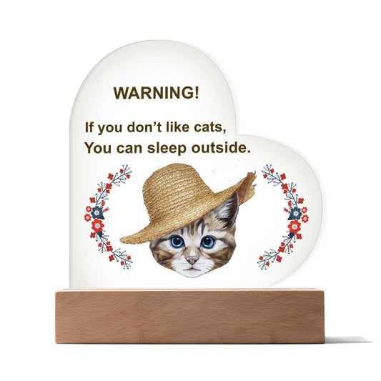 Cat Lover Gift Acrylic Plaque Heart Shaped