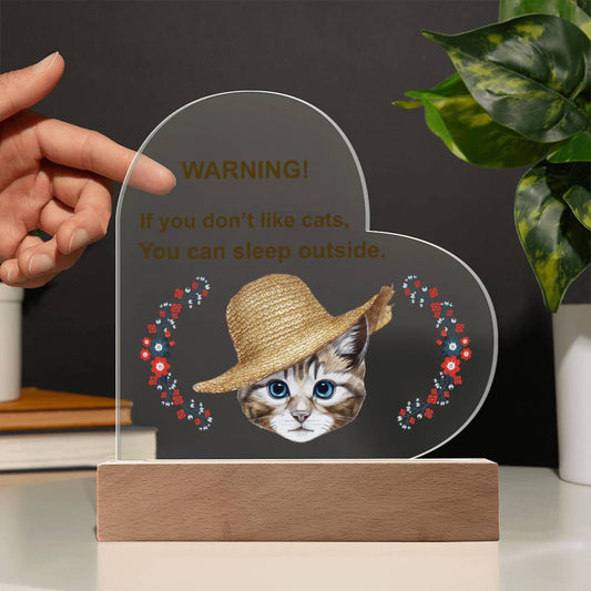 Cat Lover Gift Acrylic Plaque Heart Shaped