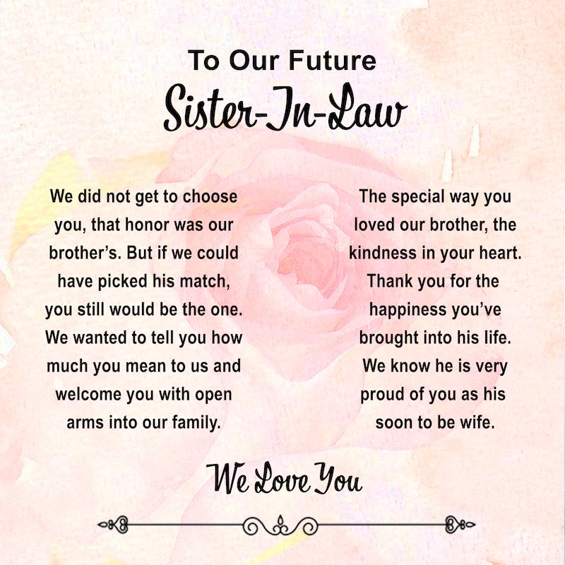 personalised card sister in law gift - Gifts For Family Online