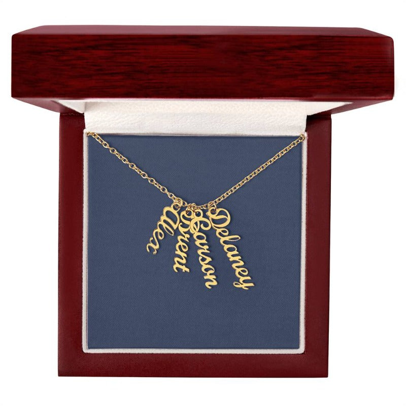 unique gifts for her, cursive vertical name necklace - Gifts For Family Online