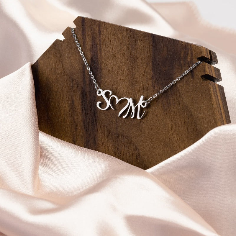 initial necklace silver - Gifts For Family Online