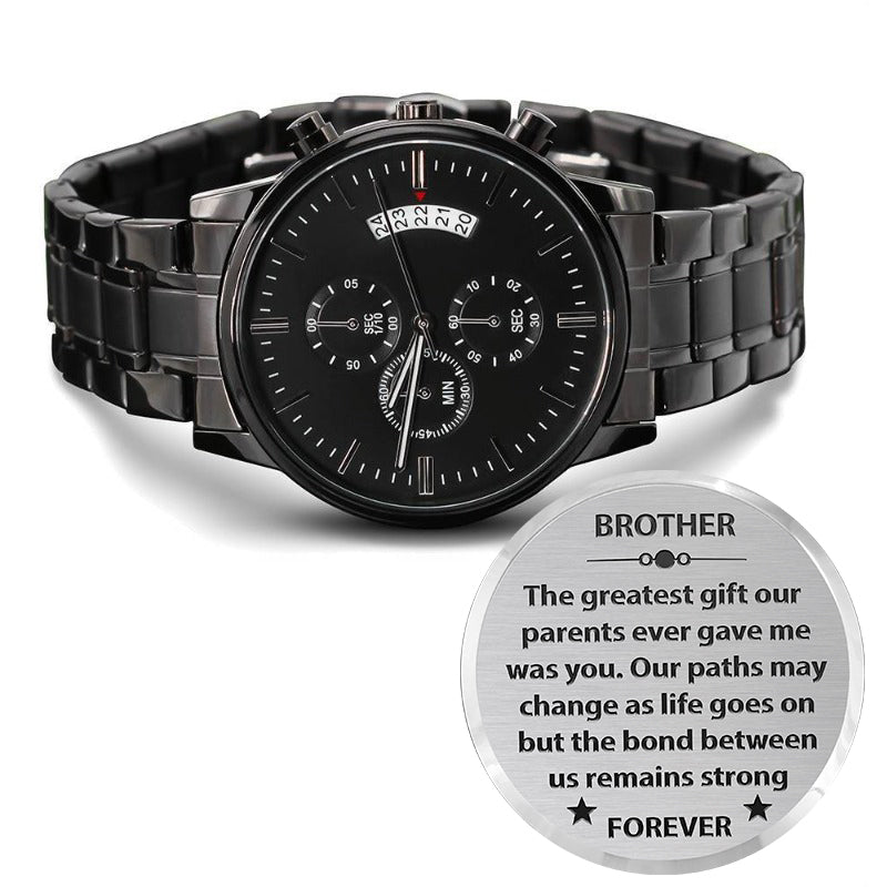 Gift For Brother Personalized Watches Engraved Message Gift Box