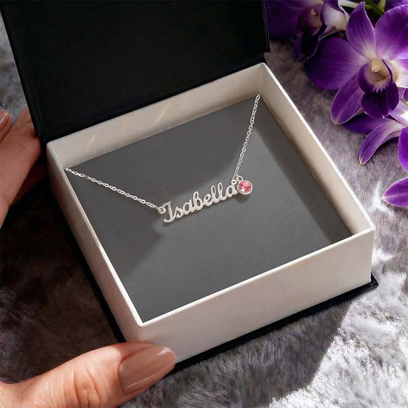 Custom Name Necklace Personalized Birthstone Gift For Her