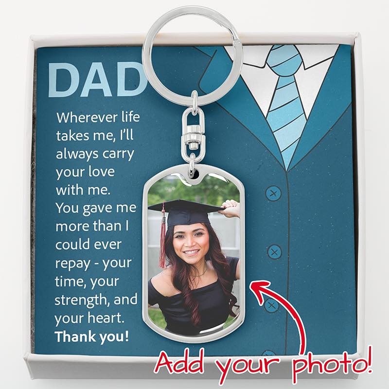 dad keychain with picture - Gifts For Family Online