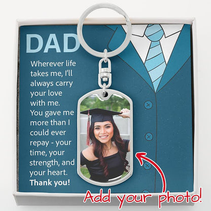 dad keychain with picture - Gifts For Family Online