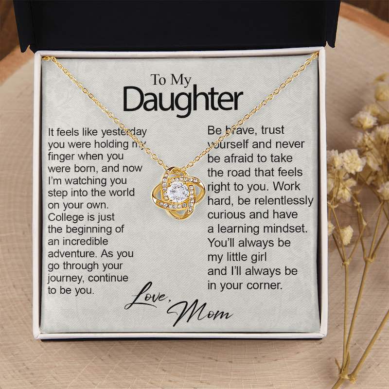 Gift For Daughter Starting College New Beginning Personalized Card Necklace New Chapter Present