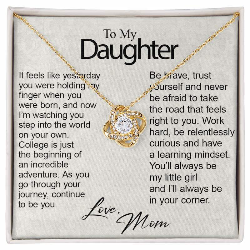 Gift For Daughter Starting College New Beginning Personalized Card Necklace New Chapter Present