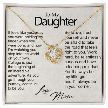 Gift For Daughter Starting College New Beginning Personalized Card Necklace New Chapter Present