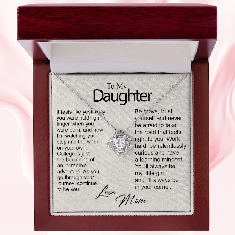 Gift For Daughter Starting College New Beginning Personalized Card Necklace New Chapter Present