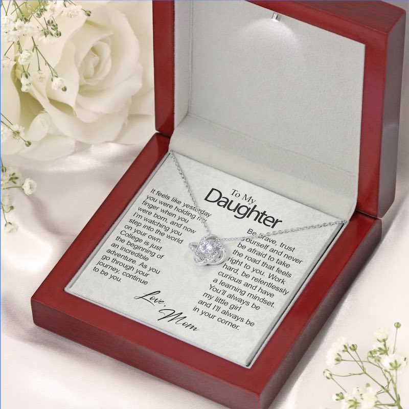 Gift For Daughter Starting College New Beginning Personalized Card Necklace New Chapter Present