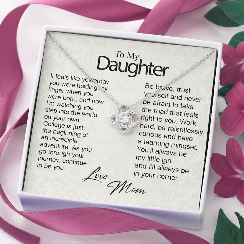 Gift For Daughter Starting College New Beginning Personalized Card Necklace New Chapter Present