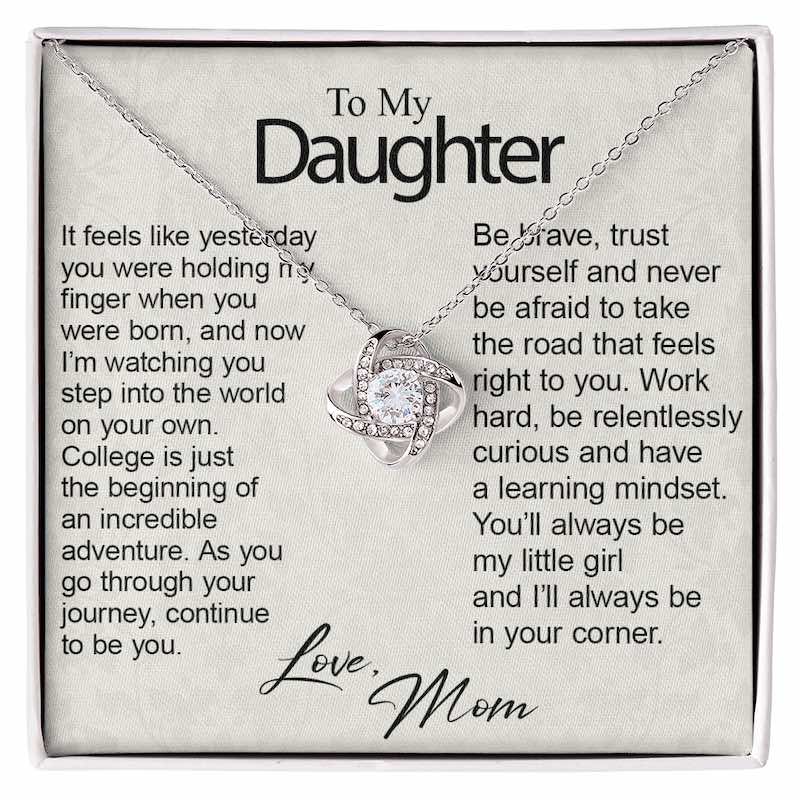 Gift For Daughter Starting College New Beginning Personalized Card Necklace New Chapter Present