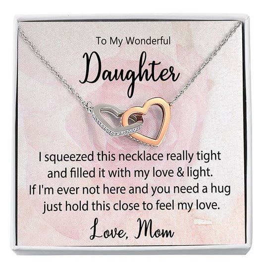 Mother To Daughter Gifts Interlocking Hearts Necklace Personalized Message Card
