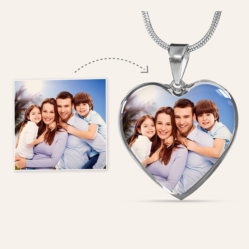 Photo Necklace Personalized Heart Pendant