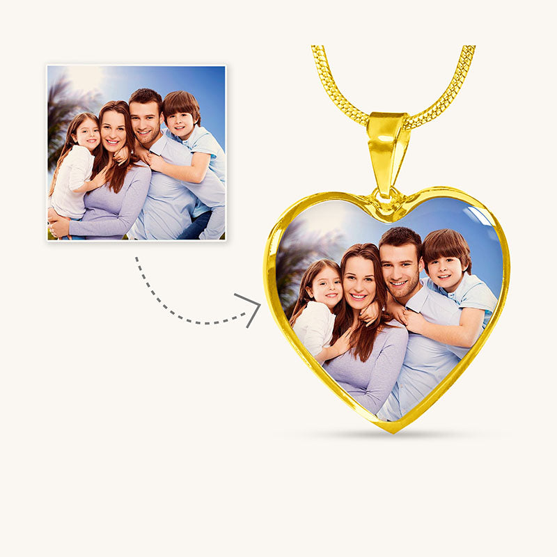 Photo Necklace Personalized Heart Pendant