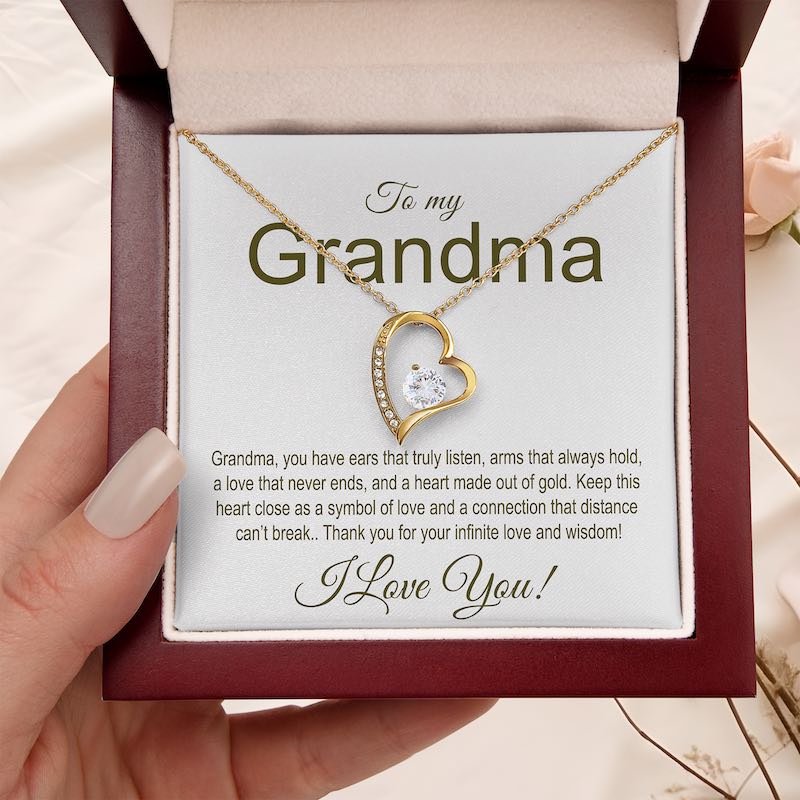 Grandmother Heart Necklace - Message Card