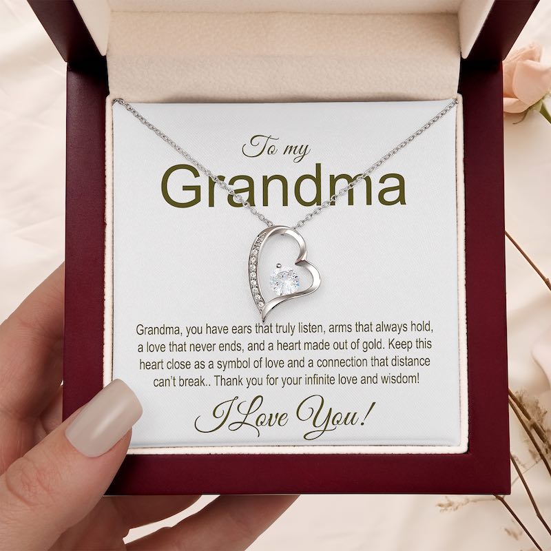 Grandmother Heart Necklace - Message Card