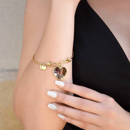 engraved photo bracelet gold - Gifts For Family Online