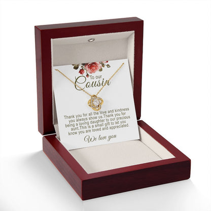 Personalized Cousin Gifts Knot Necklace With Message Card