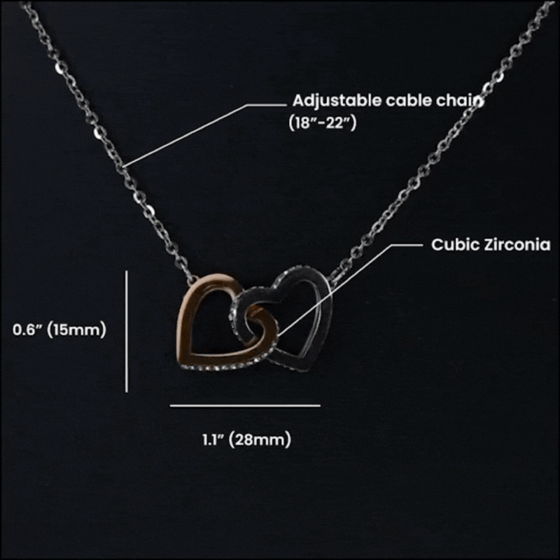 Personalized Granddaughter Necklace - Interlocking Hearts - You Are A Joy To Our Hearts