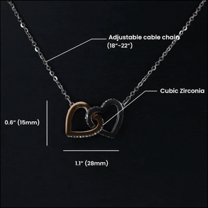 Personalized Granddaughter Necklace - Interlocking Hearts - You Are A Joy To Our Hearts