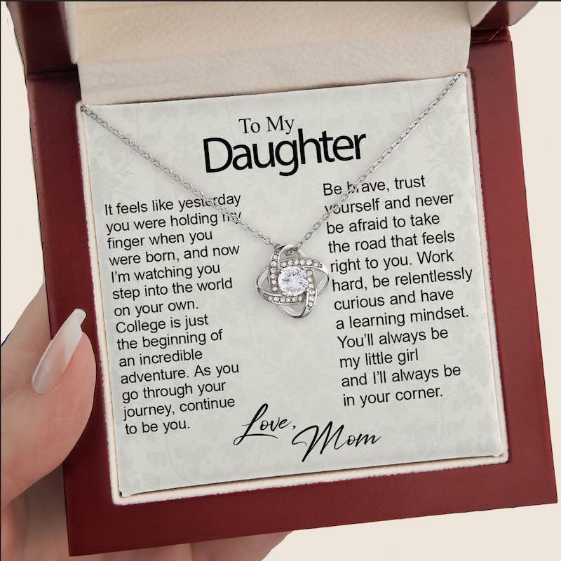 Gift For Daughter Starting College New Beginning Personalized Card Necklace New Chapter Present