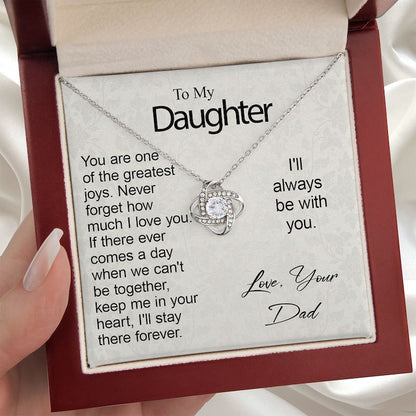 Sentimental Gifts For Daughter - Love Knot Necklace & Customized Message Card