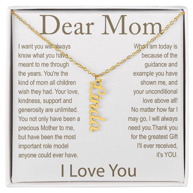 mom name necklace gold - Gifts For Family Online