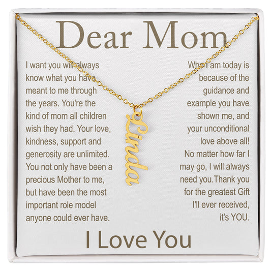 mom name necklace gold - Gifts For Family Online