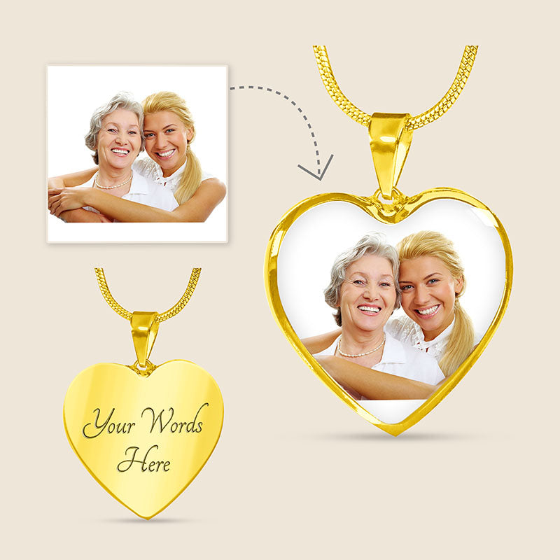 Mother Daughter Personalized Photo Necklace Custom Gift