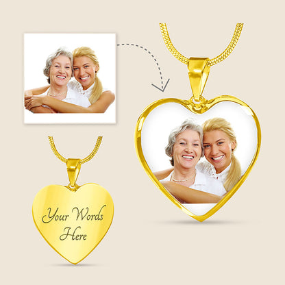 Mother Daughter Personalized Photo Necklace Custom Gift