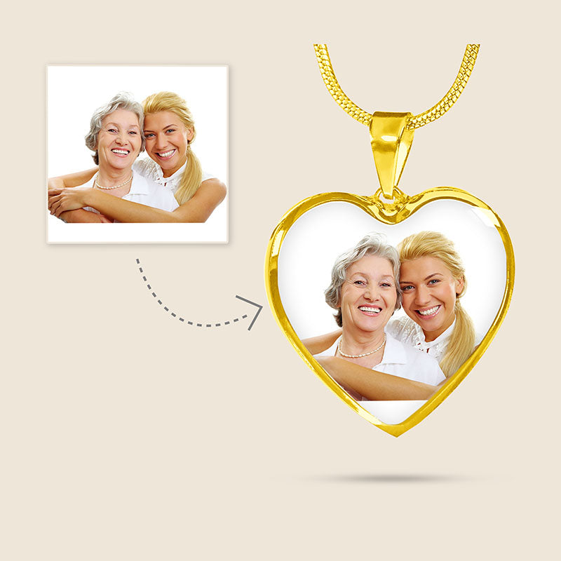 Mother Daughter Personalized Photo Necklace Custom Gift