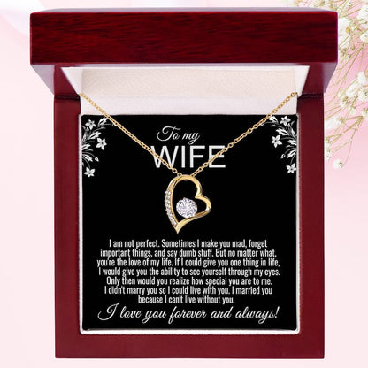 To My Wife Heart Necklace Message