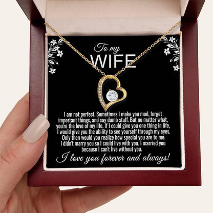 To My Wife Heart Necklace Message