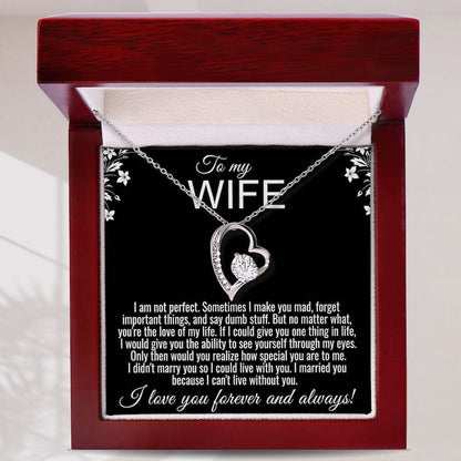 To My Wife Heart Necklace Message