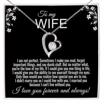 To My Wife Heart Necklace Message