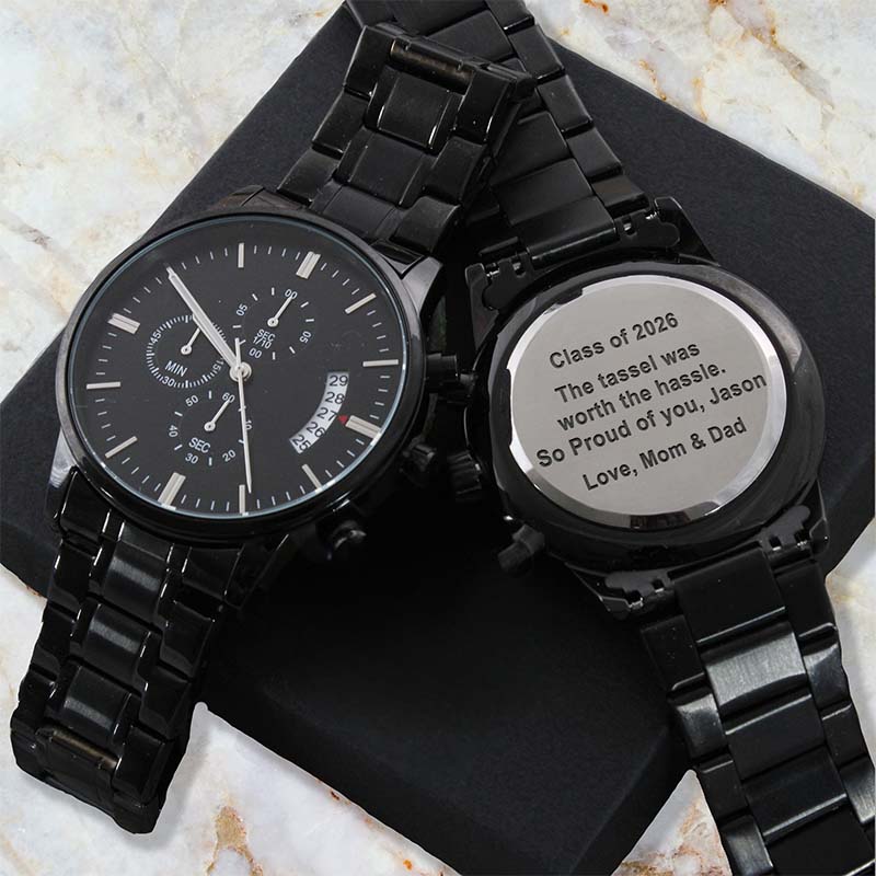 Son Congratulations On Your Graduation Personalized Engraved Watch Gift Class Of 2026 - The Tassel Was Worth the Hassle