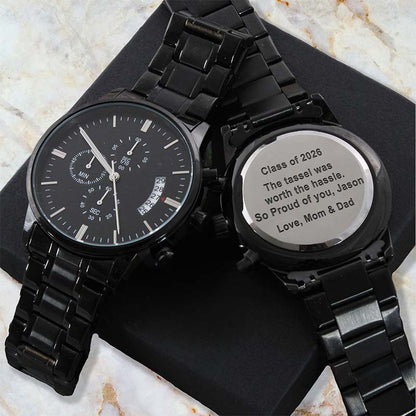 Son Congratulations On Your Graduation Personalized Engraved Watch Gift Class Of 2026 - The Tassel Was Worth the Hassle