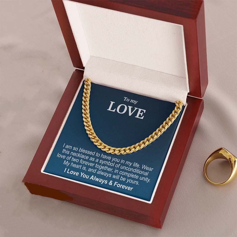 Men Necklace Personalized Message Card Birthday Gift For Him