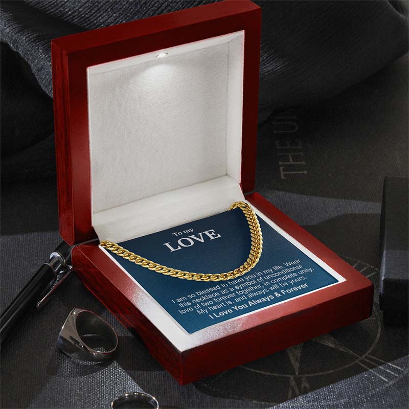 Men Necklace Personalized Message Card Birthday Gift For Him