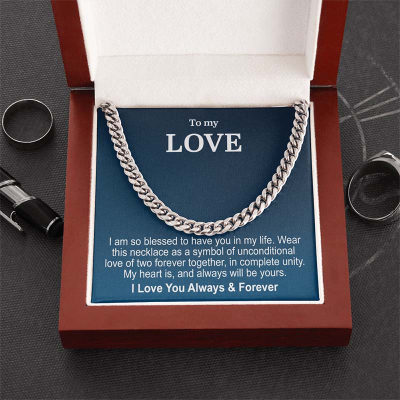 Men Necklace Personalized Message Card Birthday Gift For Him