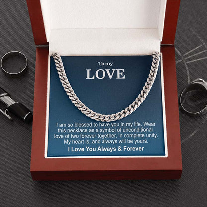 Men Necklace Personalized Message Card Birthday Gift For Him