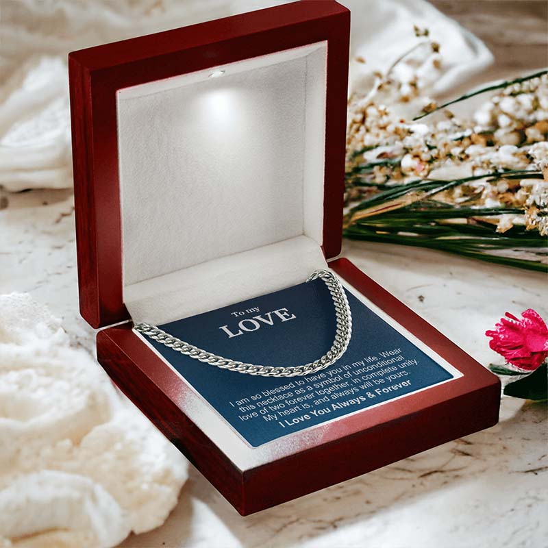 Men Necklace Personalized Message Card Birthday Gift For Him