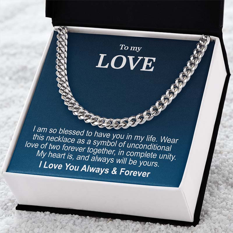 Men Necklace Personalized Message Card Birthday Gift For Him