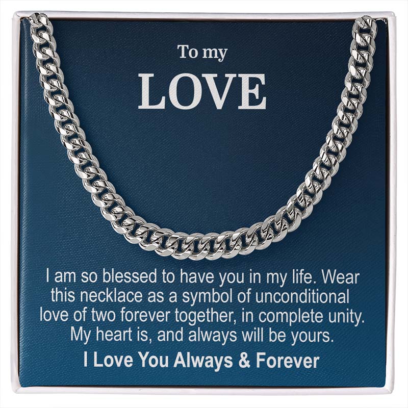 Men Necklace Personalized Message Card Birthday Gift For Him
