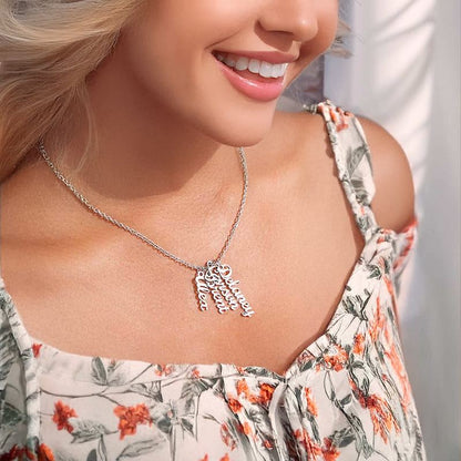 Custom Name Necklace Vertical Pendant