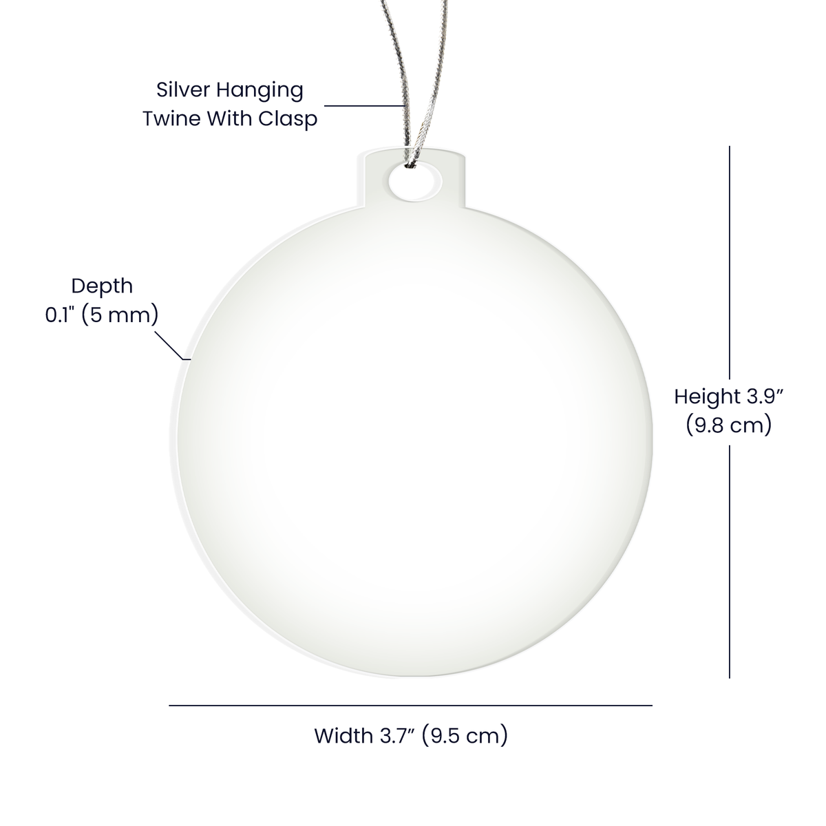 Acrylic Round Ornament Customized Double Sided